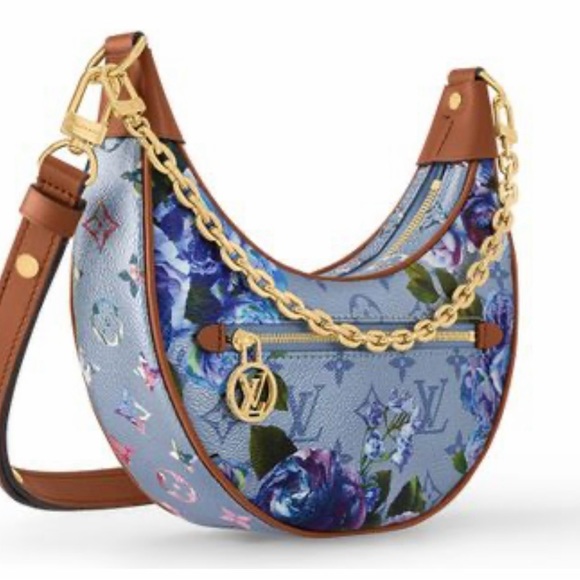 Louis Vuitton loop baguette in metallic blue with LV logo coated canvas. New. - Picture 13 of 15